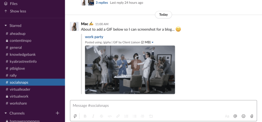 Slack and Giphy integration