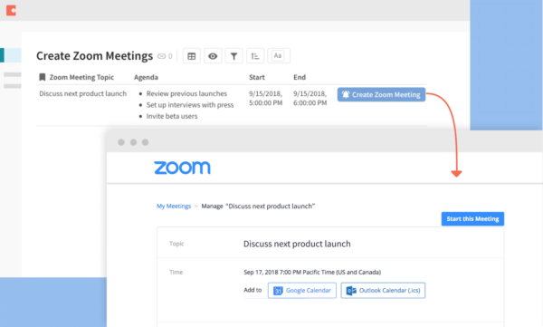 zoom coda integration