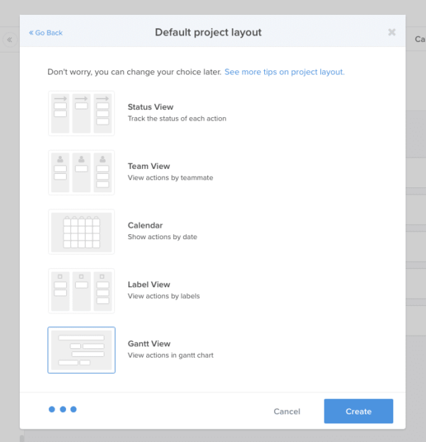 Project Layout Gantt Chart on Hive