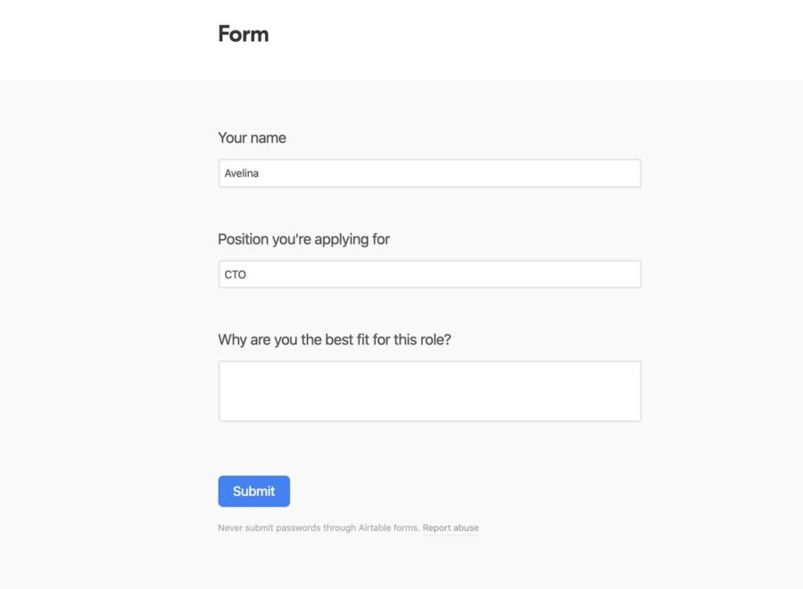 air table forms