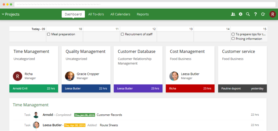 Proofhub dashboard