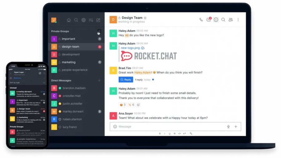 rocket.chat dashboard