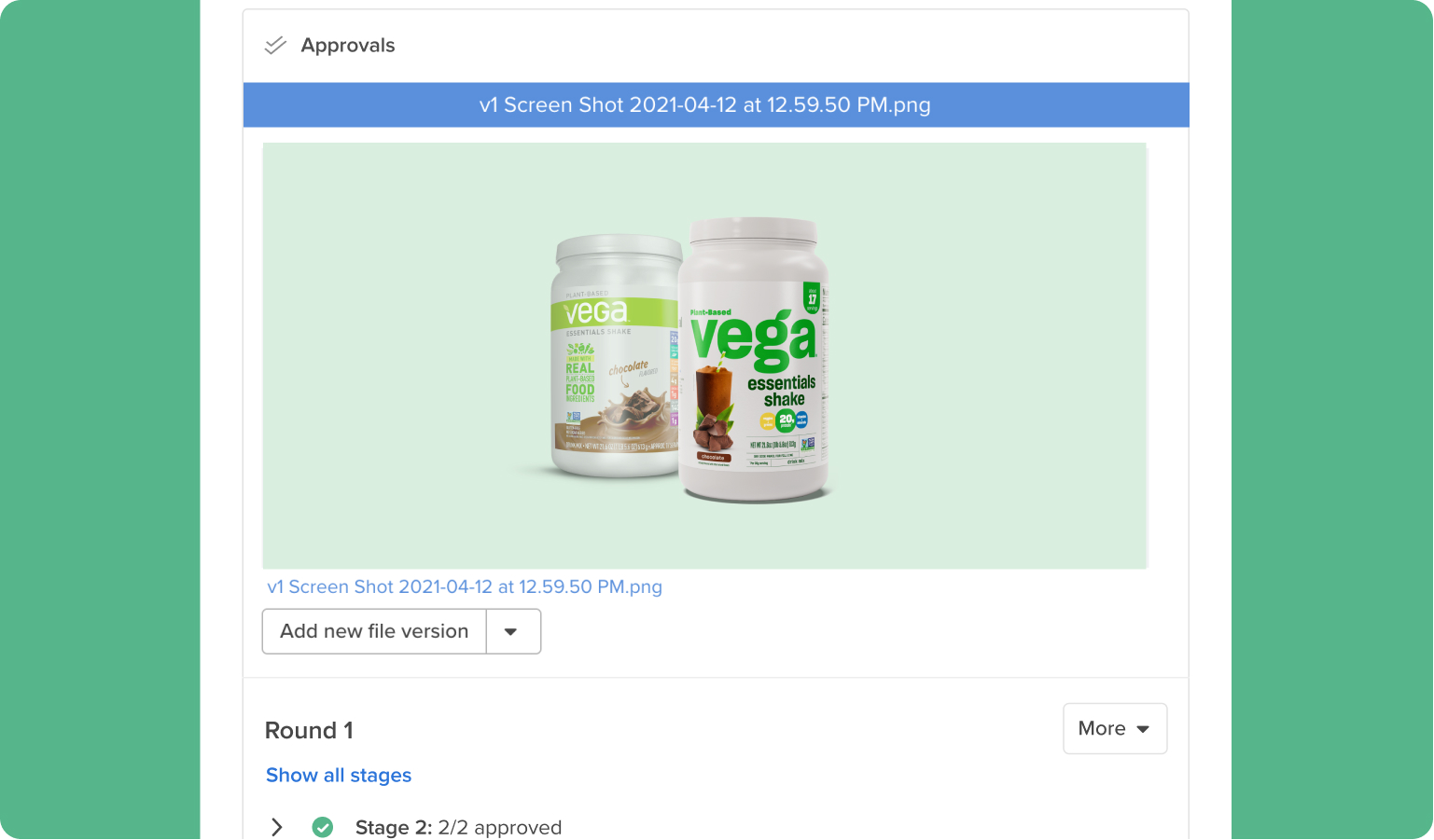 Vega proofing & approvals