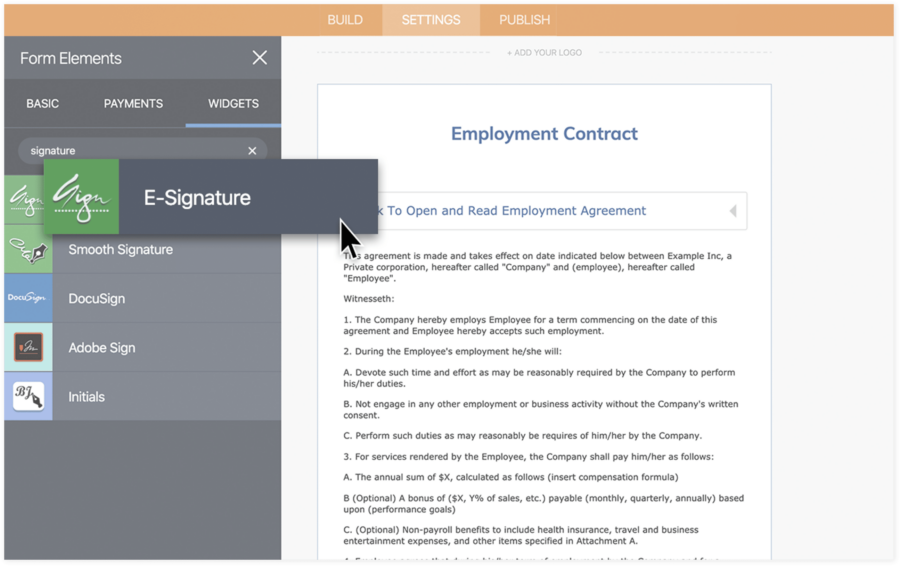 jotform sign dashboard