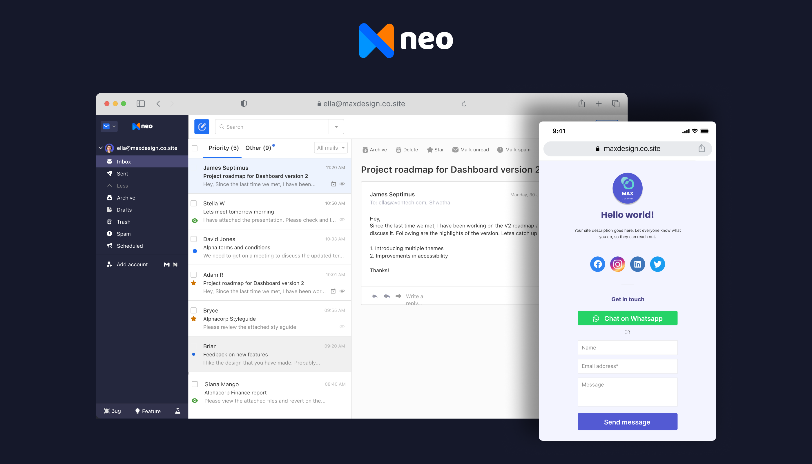 Neo email tool