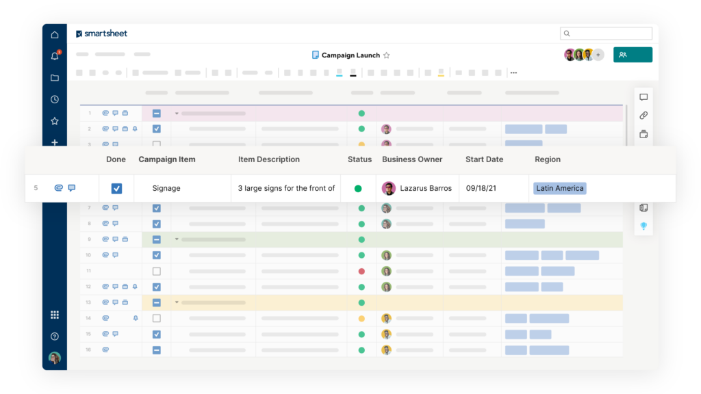 Smartsheet project management software